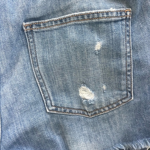 Aerie Women’s Jr Medium Denim Distressed Women Shorts cutoff Shortie pockets - Picture 8 of 11